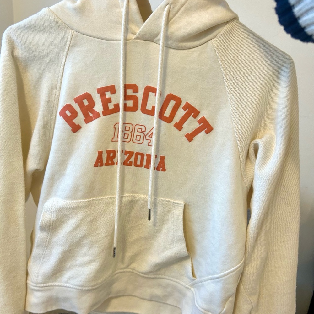 Cream Hoodie with Orange Prescott Arizona Print